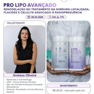 Pro Lipo Avançado: Remodelação no tratamento da gordura localizada, flacidez e celulite associado à radiofrequência.